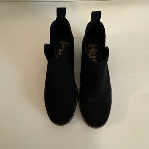 Hush Puppies Classic Black Suede Slip on Ankle Boots
